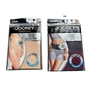 JOCKEY ESSENTIALS NWT women’s maroon and nude seam free slimming high waisted th